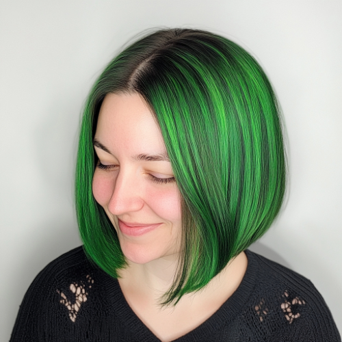 green bob hair cuts