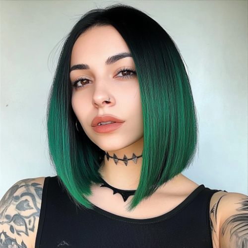 dark green bob