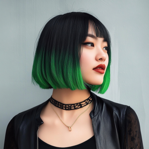 green bob hairstyle