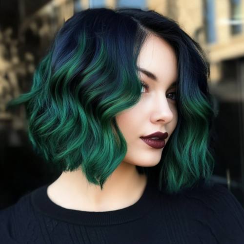 green hair bob length