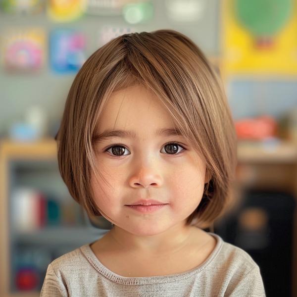 first bob haircut for toddler girl with cute bangs