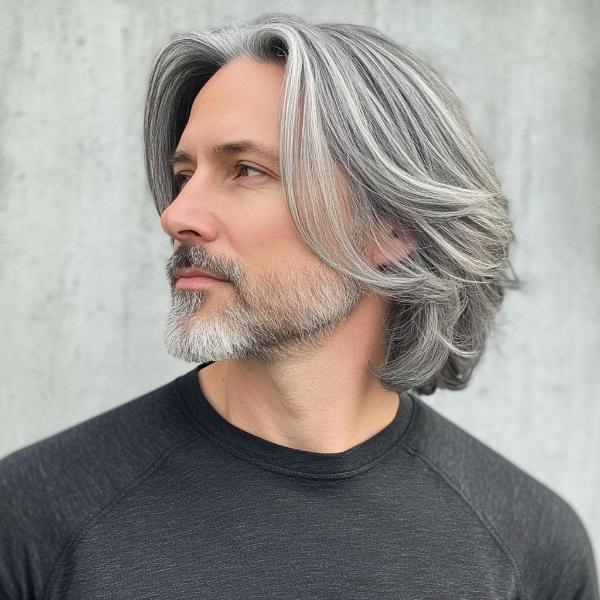 salt and pepper bob haircut for men