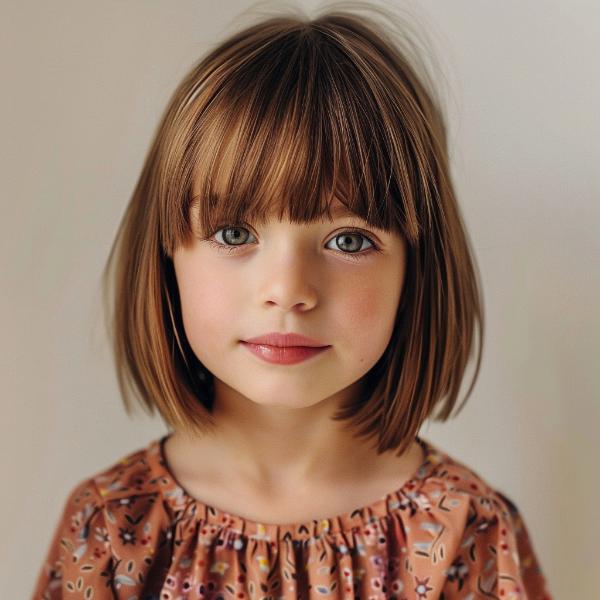 shaggy bob for kids with textured layers and movement