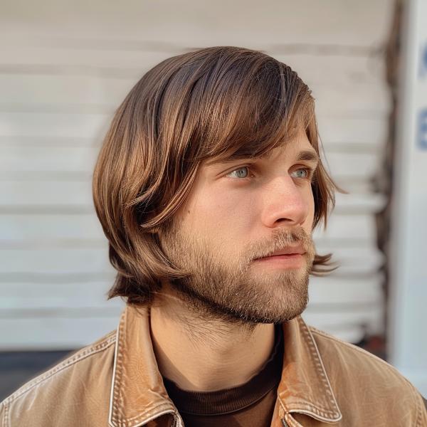 straight sleek bob hairstyle for men