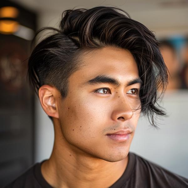 undercut bob haircut for man