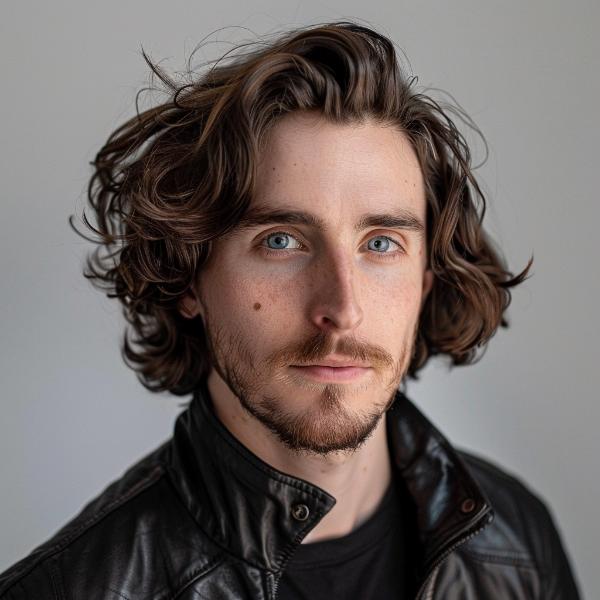 wavy side parted bob hairstyle for men