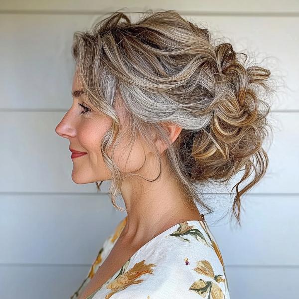 bun hairstyle for a senior woman