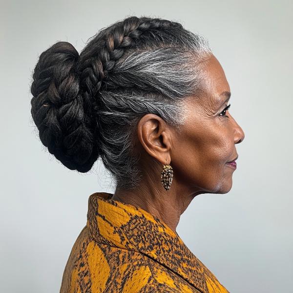 women over 50 bun hairstyles