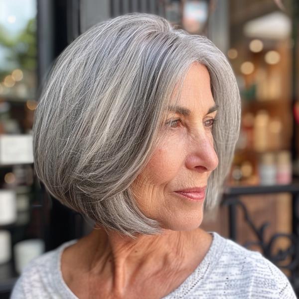 dark gray bob