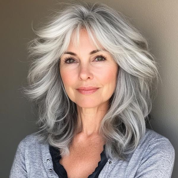 gray shaggy cut