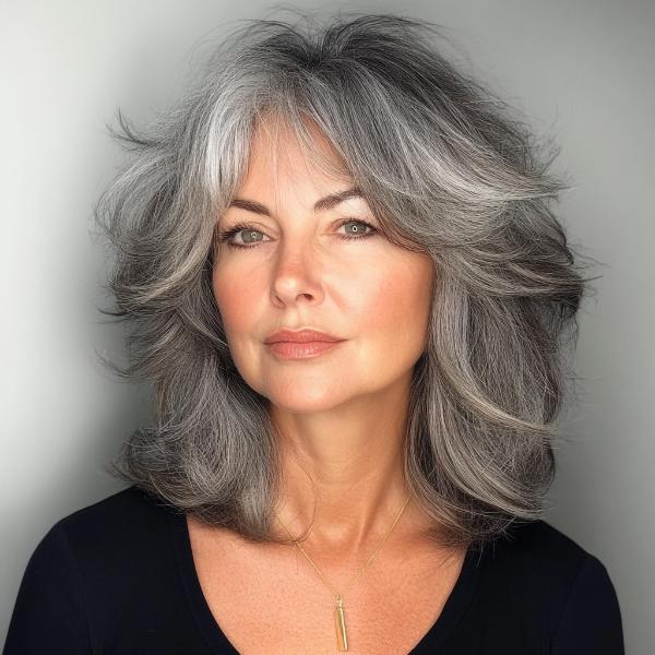 gray shag for older women