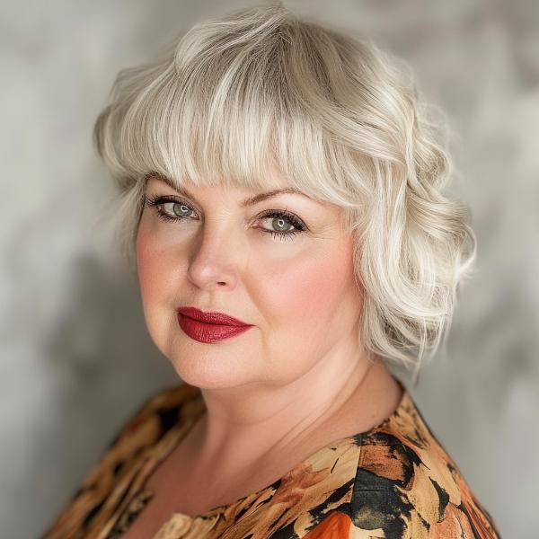 senior lady plus-size haircut and hair color