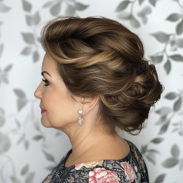 plus-size older women updo hairstyle