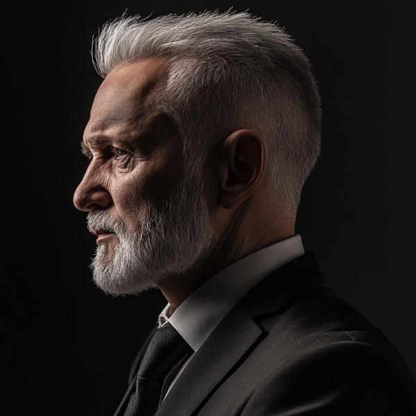 Older Mature Gentleman Business Haircut for Professionals