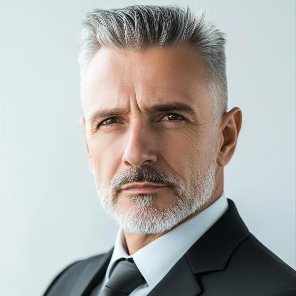 Older Man Over 50 Haircut for Work as CEO