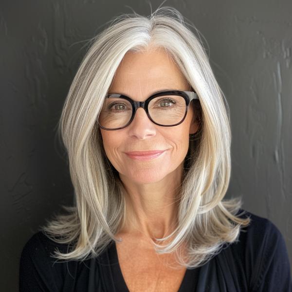 face-framing cut for women over 50