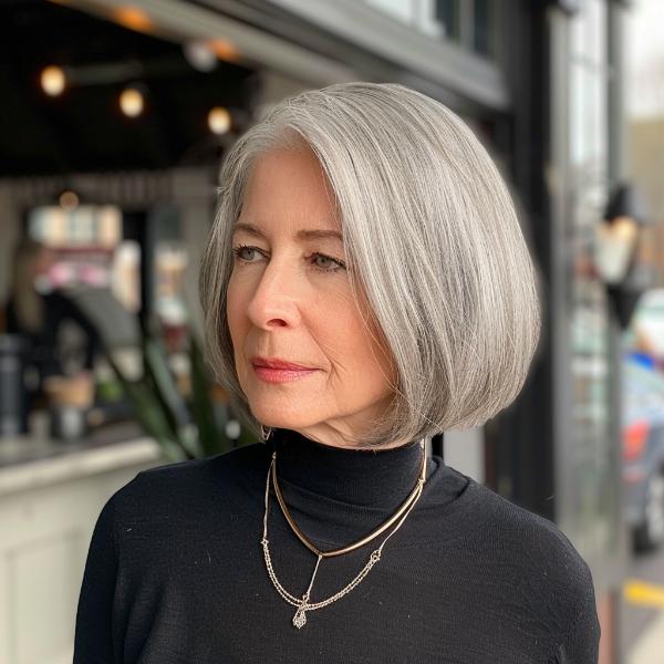 layered haircut idea for older women