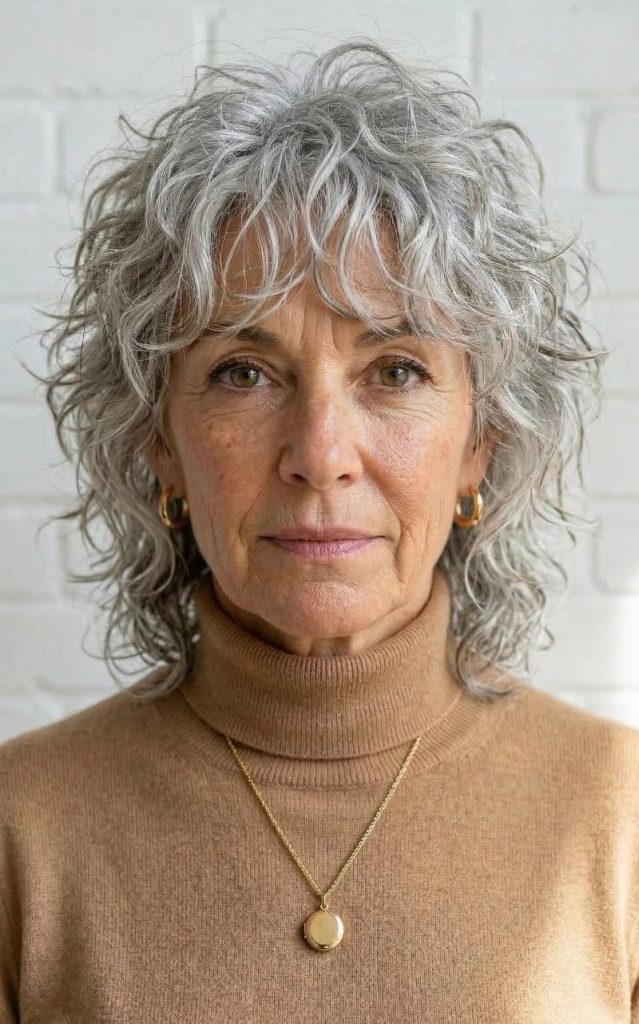 Messy Gray Wolf Cut with Relaxed, Tousled Layers and Natural Lived-in Texture