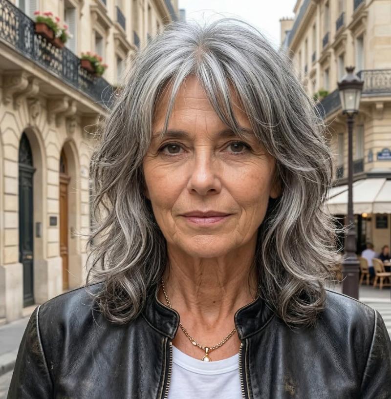 Gray Wolf Shag Styled with Soft, Breezy Waves to Enhance the Layered Structure