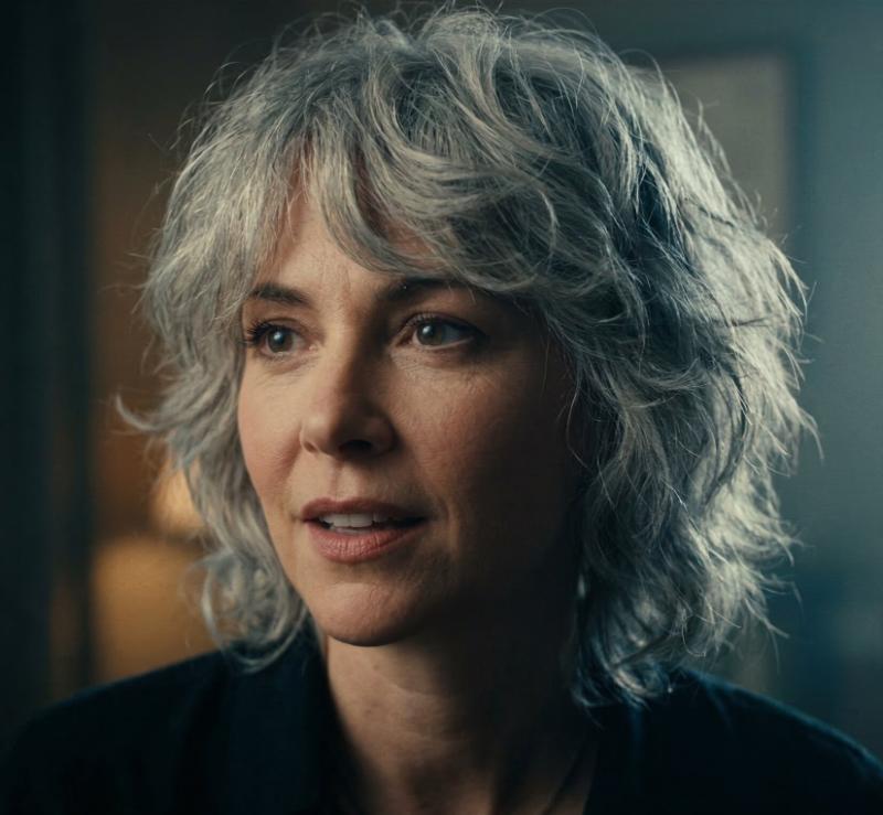 Fluffy Gray Wolf Cut with Abundant Texture, Volume, and an Airy Finish