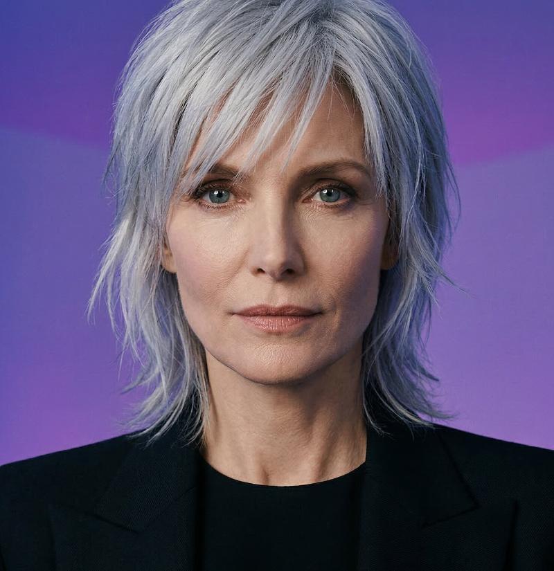 Modern Silver Wolf Haircut with Dimensional, Piecey Layers Separating the Strands