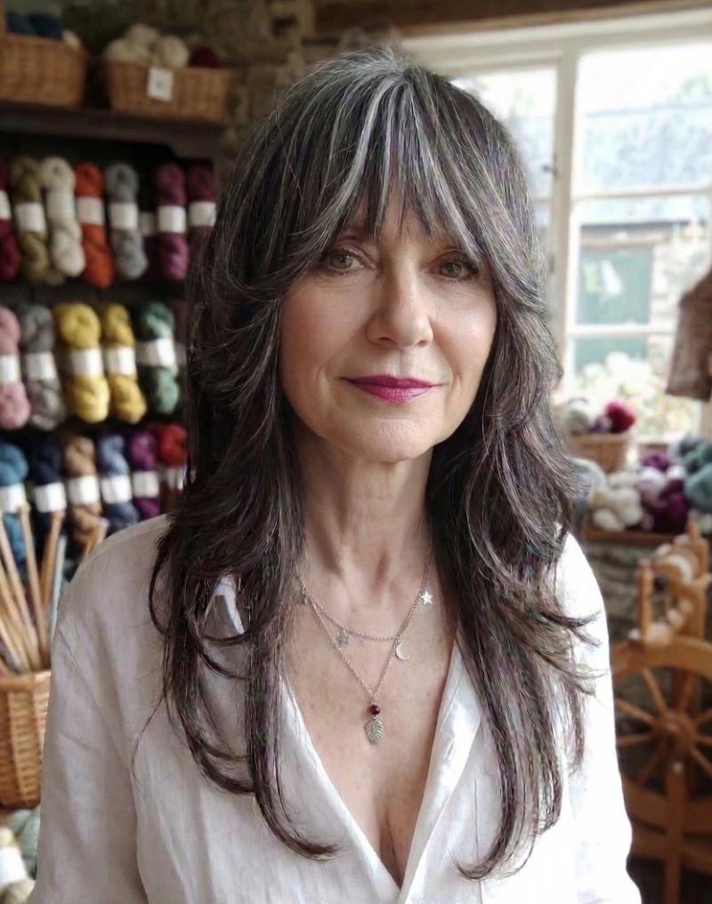 Modern, Evenly Layered Gray Wolf Cut with a Balanced and Fresh Shape