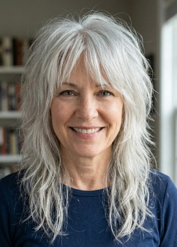 Shaggy Gray Wolf Cut with Highly Dynamic, Moving Layers