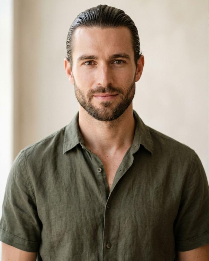 Gay Men Haircut Slicked-Back Bun