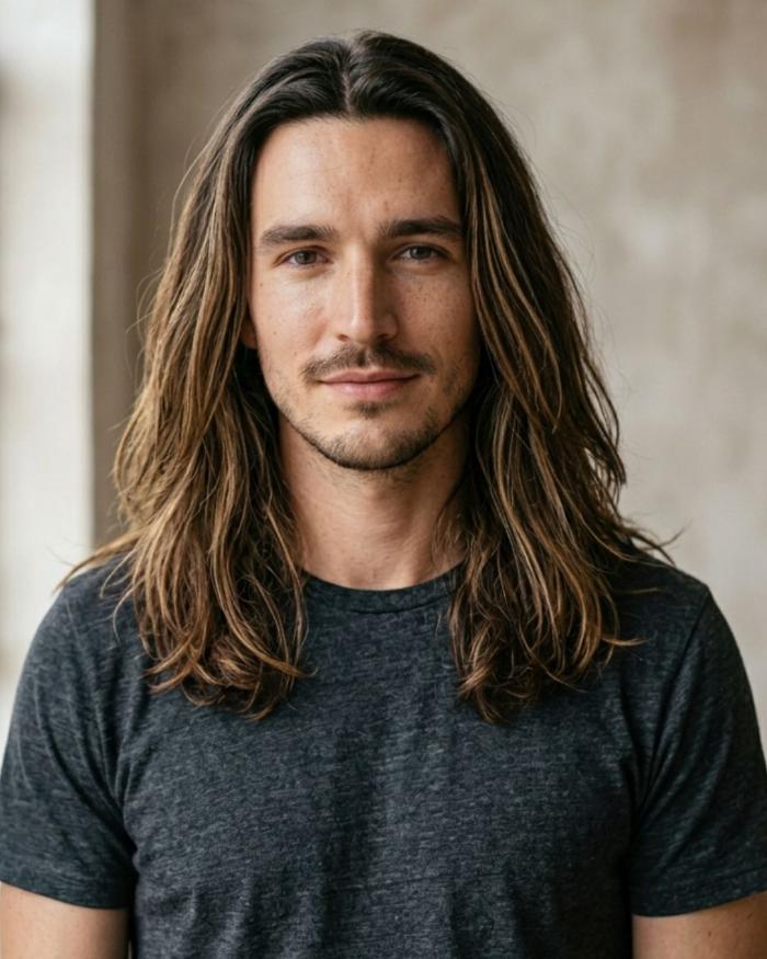 Gay Men Haircut Long Highlighs