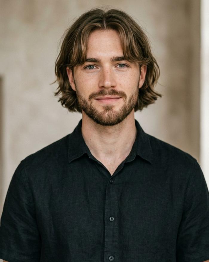 Gay Men Haircut Bob Cut with Curtain Bangs