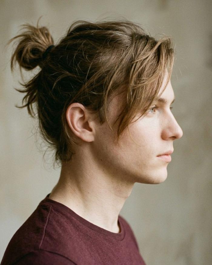 Gay Men Haircut Ponytail Short Hair Messy