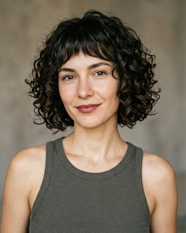 Curly Bottleneck Bob Hair Type