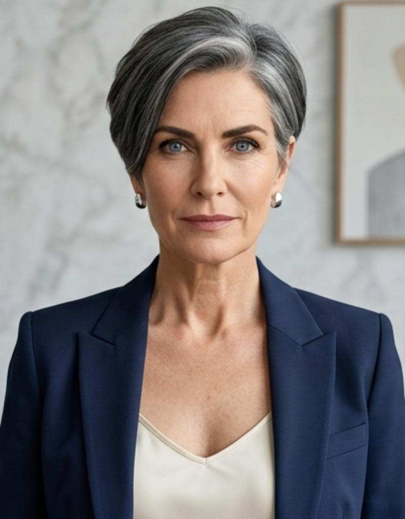 Gray Salt-and-Pepper Bixie Cut over 50