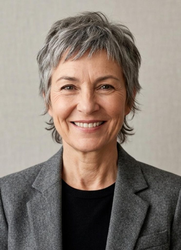 Gray Mixie (Mullet Pixie) Haircut