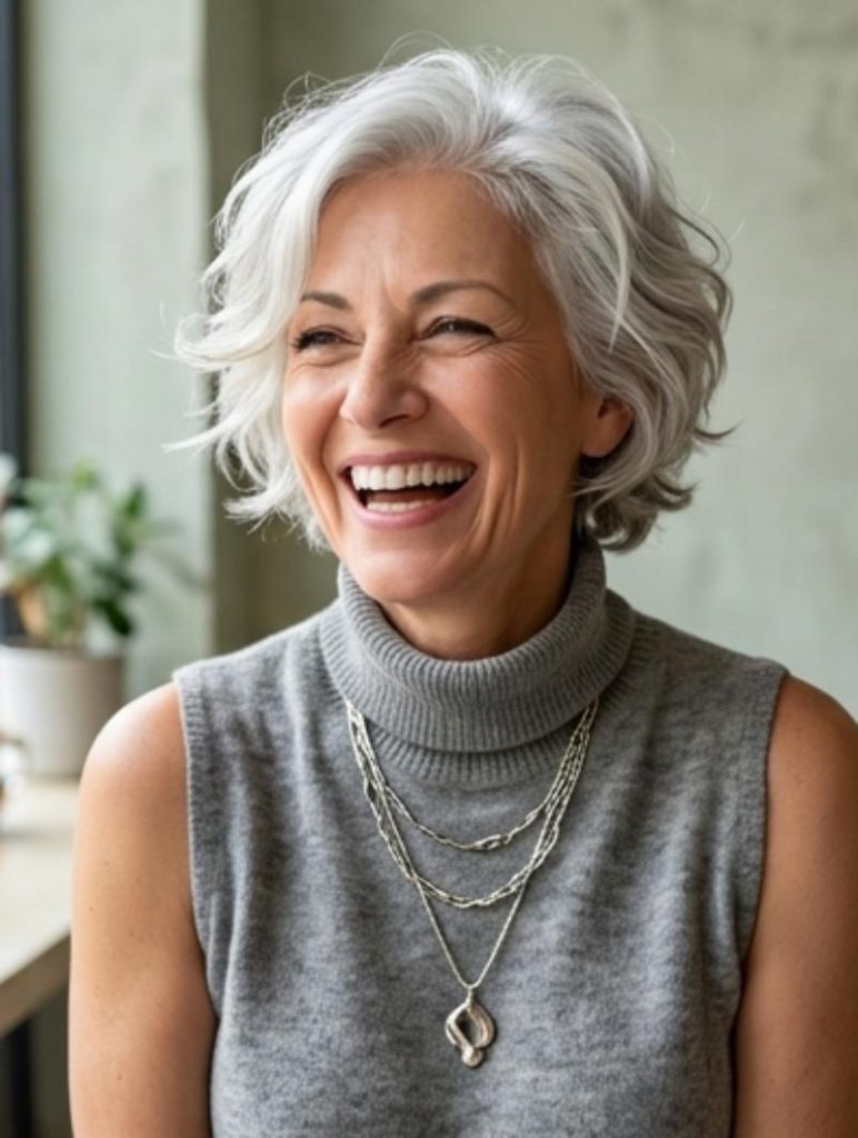Lob-to-Pixie Gray Haircut