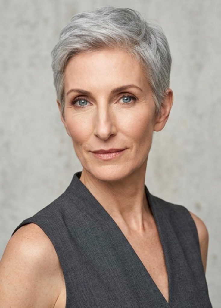 Classic Gray Pixie Cut Type