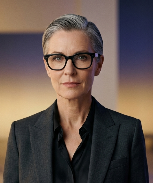 Sleek Side-Swept Gray Pixie Cut