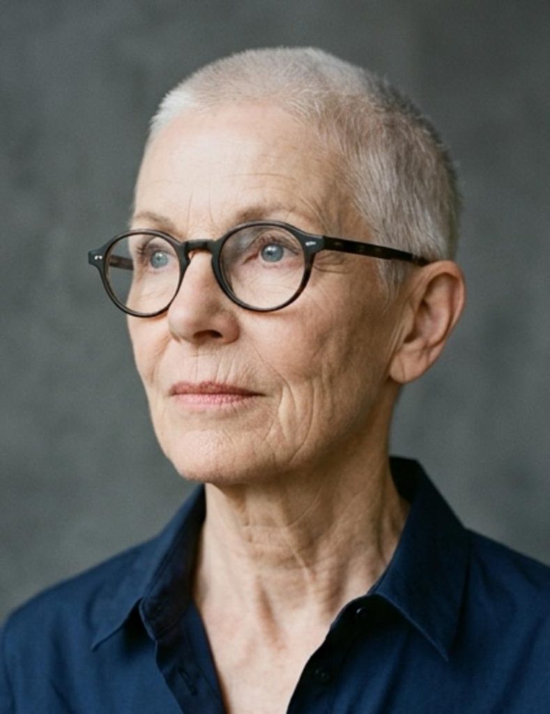 Ultra-Short Gray Buzz-Cut Pixie