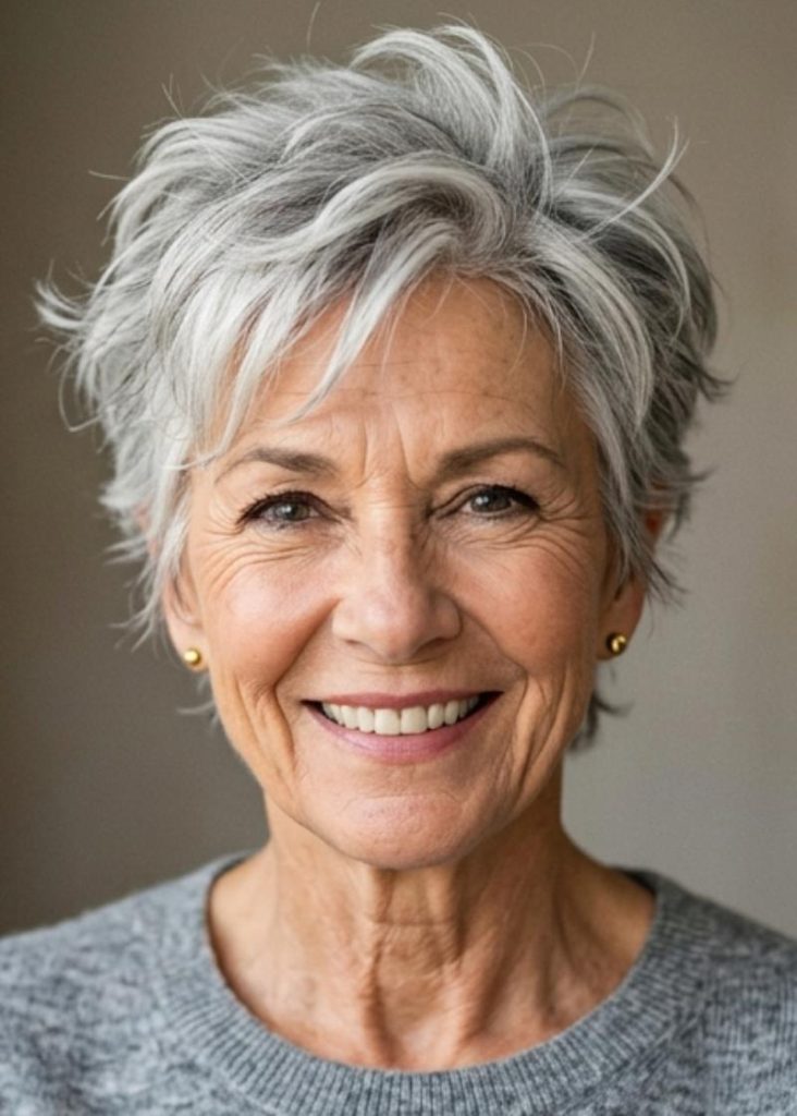 Boyish Gray Pixie Cut