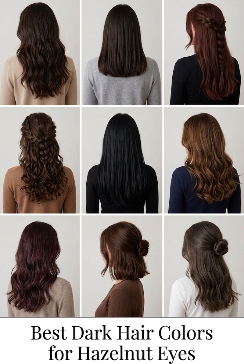 Best Dark Hair Colors for Hazelnut Eyes