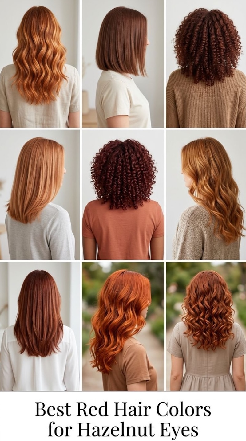 Best Red Hair Colors for Hazelnut Eyes