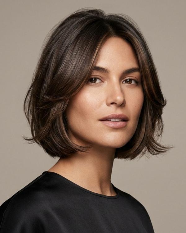 Butterfly Bob Haircut Brown Brunette Hair