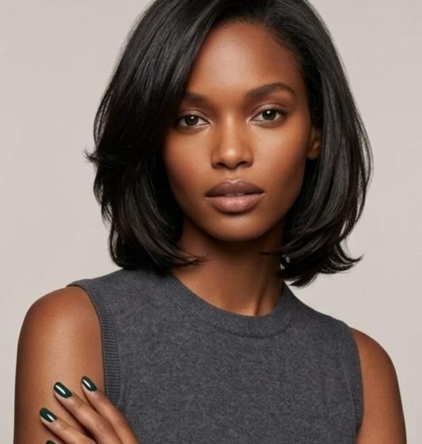 Butterfly Bob Cut Black Afro Woman