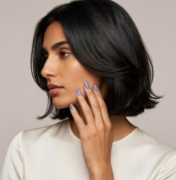 Butterfly Bob Cut Without Bangs