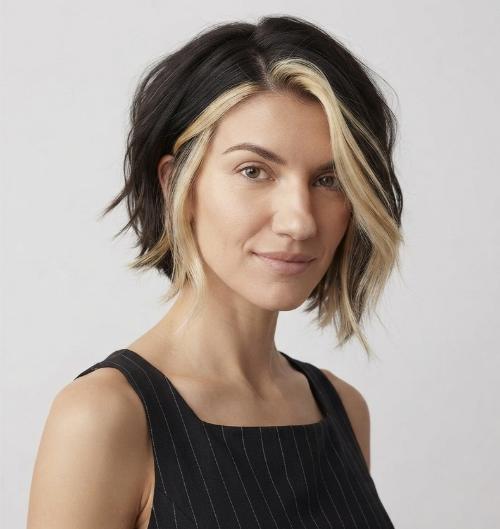 Best Hair Highlights Skunk Stripes for Ladies with Big Noses and High Forehead