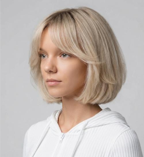 Cloud Bob with Curtain Bangs