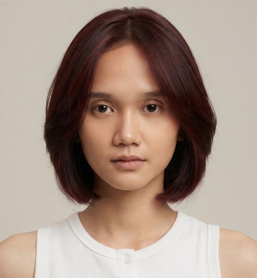 Floating Bob with Long Curtain Bangs