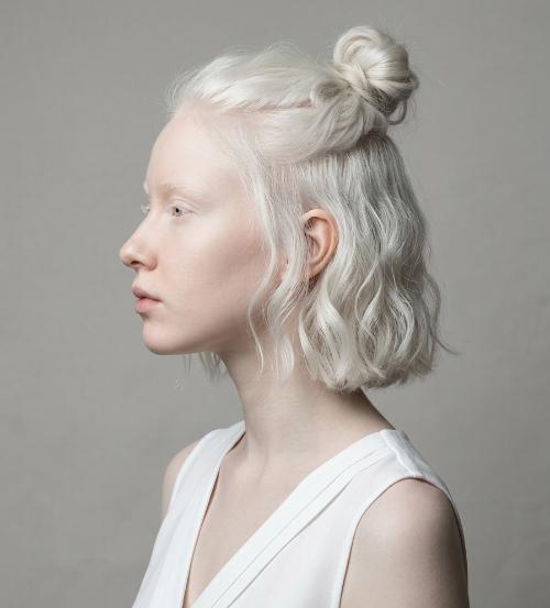 half ups and updos for albino hair