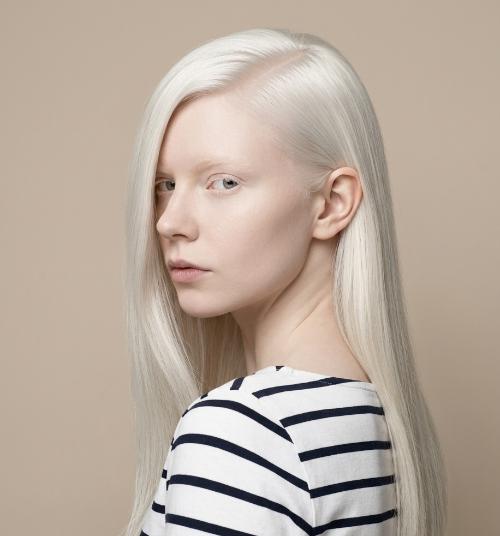 super long albino hair